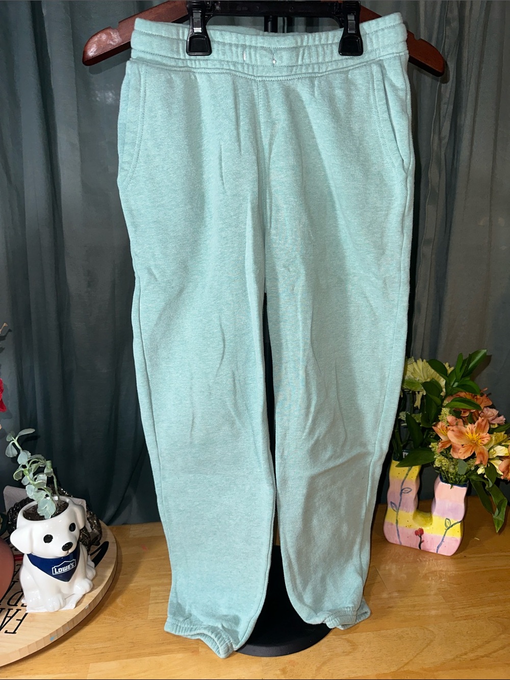Kids Mint Green Fleece Jogger Pants L (10/12). B312